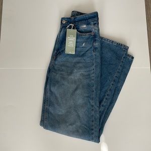 NWT H&M High Waist Loose Straight Jeans Size 2